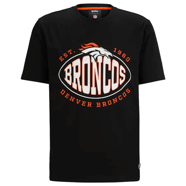 Men's Denver Broncos Black BOSS X Trap T-Shirt